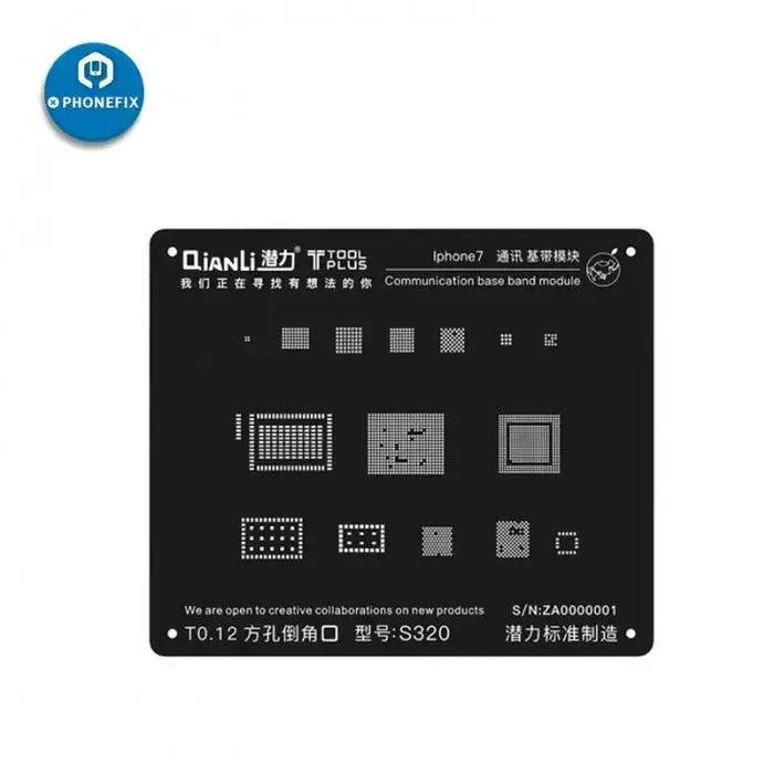 Stencil per reballing BGA CPU 3D iBlack Qianli per iPhone 5S 6 6S 7 8 X