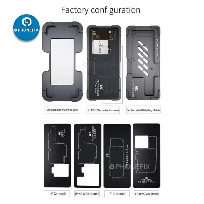 Piattaforma di reballing del telaio centrale i2C QianLi per iPhone X - 11 Pro Max