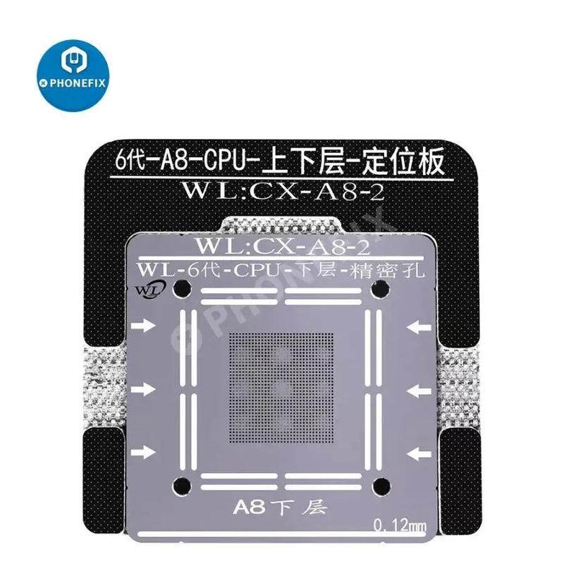 Kit di stencil per reballing WL 0.1 mm BGA per CPU iPhone A8-A16