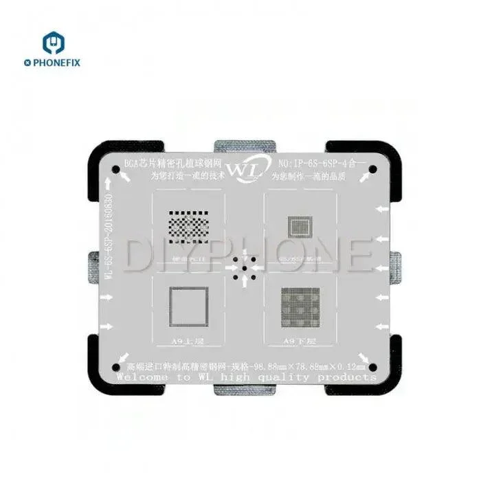 WL 4 IN 1 BGA Reballing Stencil Template per iPhone 5S 6P 6SP 7 8 8P