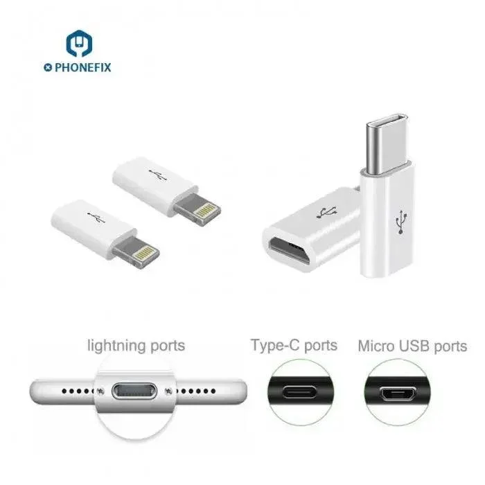 Adattatore convertitore da Micro USB a porta Lightning/porta Type-C