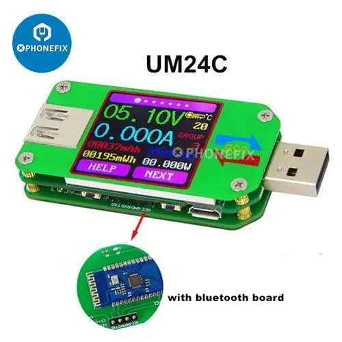Misuratore di potenza LCD a colori USB UM24 Misuratore di potenza di corrente e tensione