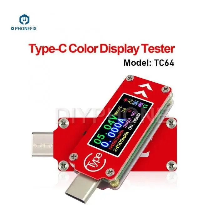 TC64 Tipo-C Porta USB Tensione Corrente Multimetro Display LCD a colori