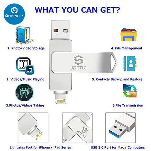 64G-1TB USB Flash Drive Photo Stick per iPhone iPad Aggiornamento della memoria