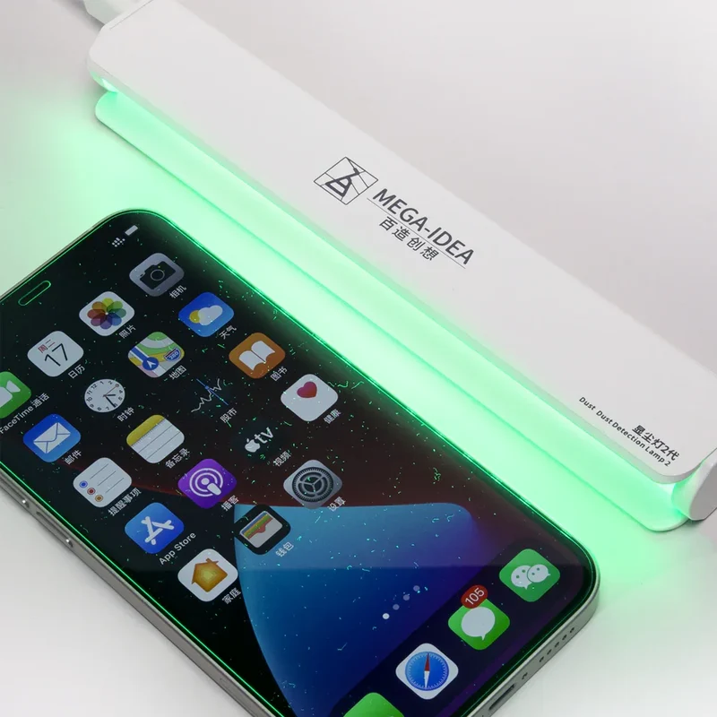 MEGA-IDEA ISee Lampada di rilevamento della polvere Pulizia dello schermo del telefono