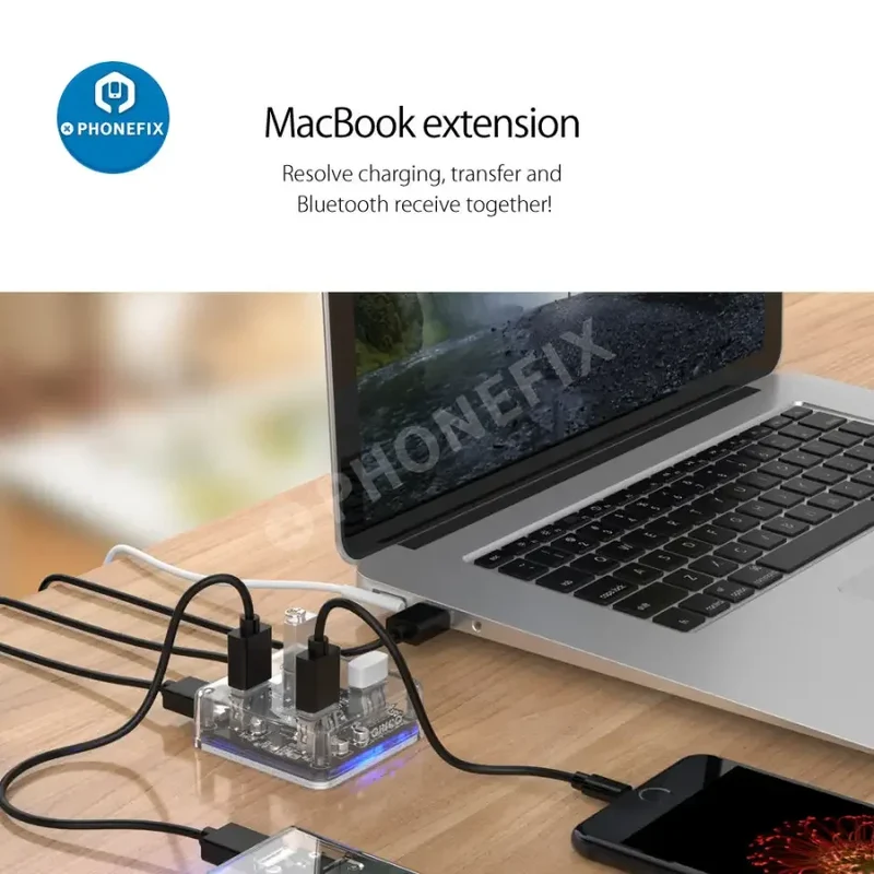 Orico MH4U-U3 Hub di ricarica splitter USB4 a 3.0 porte trasparente