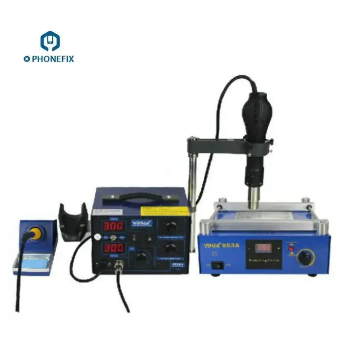 Stazione di rilavorazione BGA 3 in 1 YIHUA Combinazione YH-862D+ YH-853A