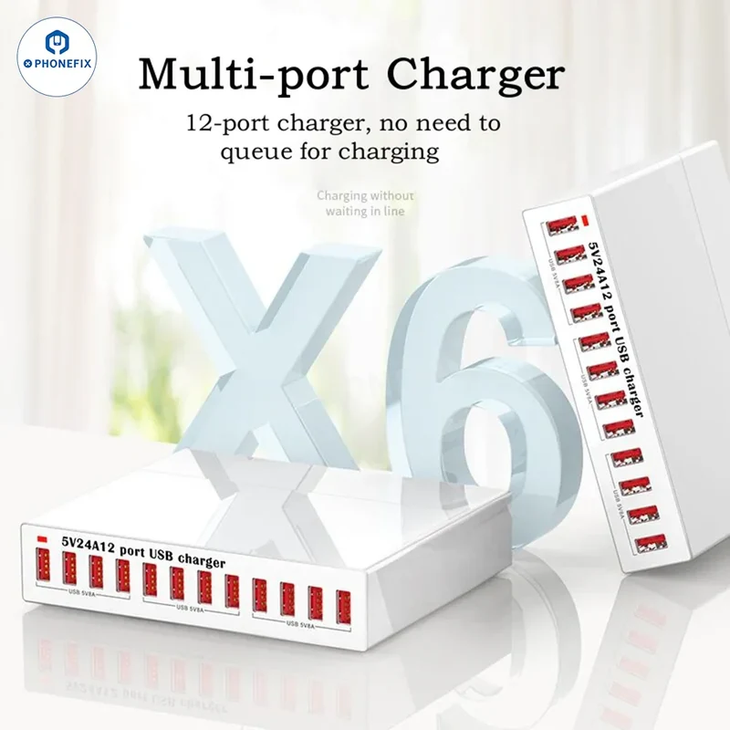 Caricabatterie USB da 150 W a 12 porte per iPhone e iPad, stazione di ricarica rapida