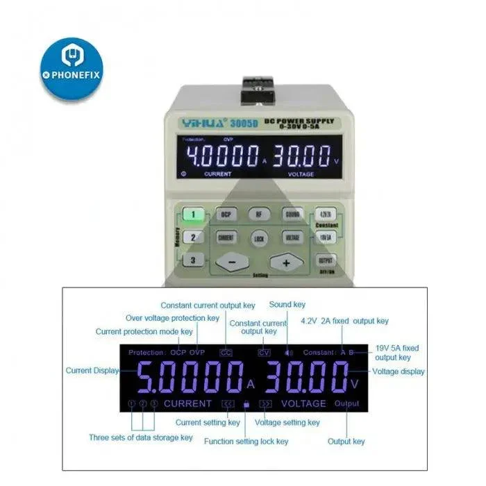 YiHua 3005D 30V 5A LCD Display digitale Alimentatore CC Regolato CC