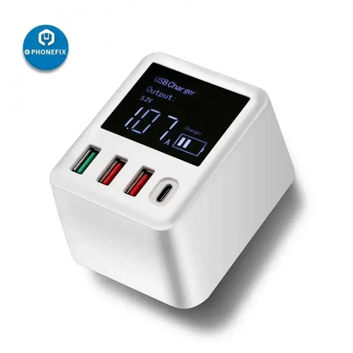 Mini Caricabatterie rapido USB 3.0 Caricabatterie da muro Display LED con tipo C