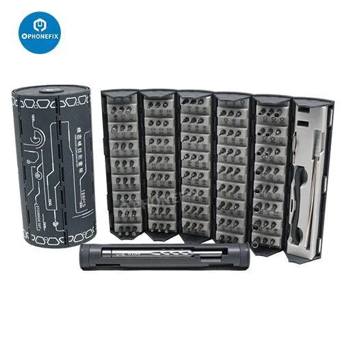 128 in 1 set di cacciaviti magnetici, kit di riparazione con scatola portaoggetti