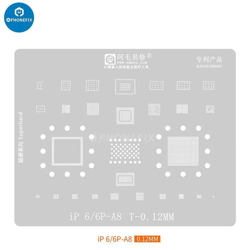 Amaoe BGA Reballing Stencil con posizione CPU per iPhone A8-A19