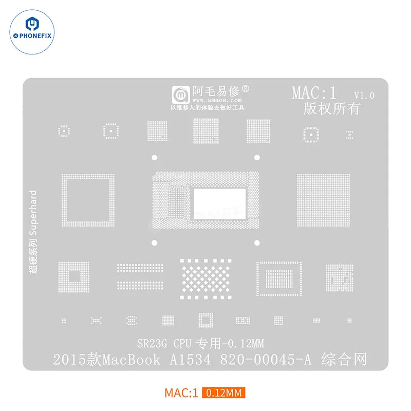 Stencil Reballing Amaoe BGA per IC CPU per notebook Apple MacBook