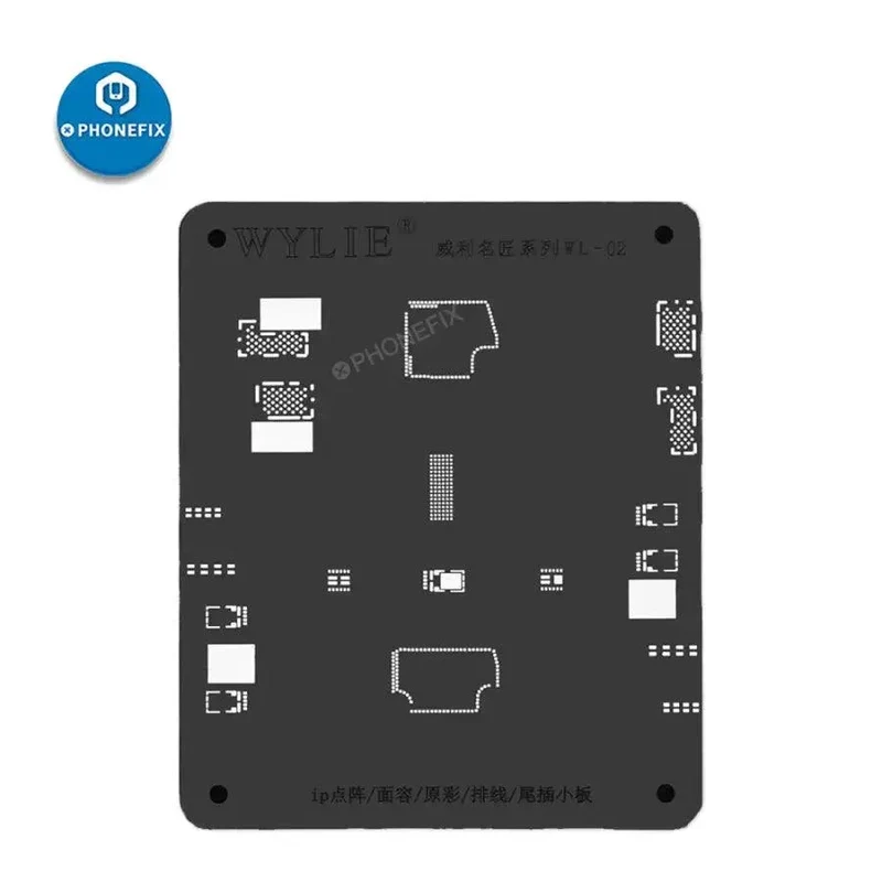 Stencil a matrice di punti neri WYLIE WL-02 per la riparazione del Face ID dell'iPhone 12