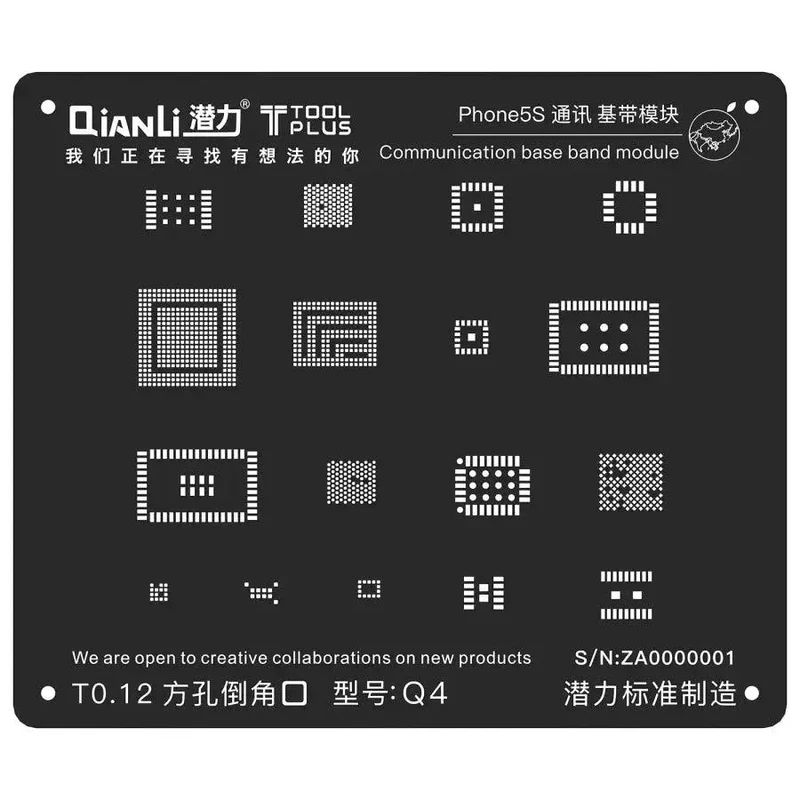 Stencil di reballing BGA iBlack QianLi per baseband di comunicazione iPhone
