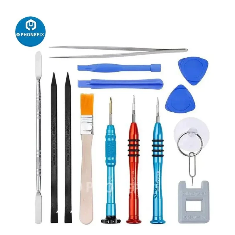 Kit di riparazione fai da te per telefoni da 16 pezzi con mini set di cacciaviti di precisione