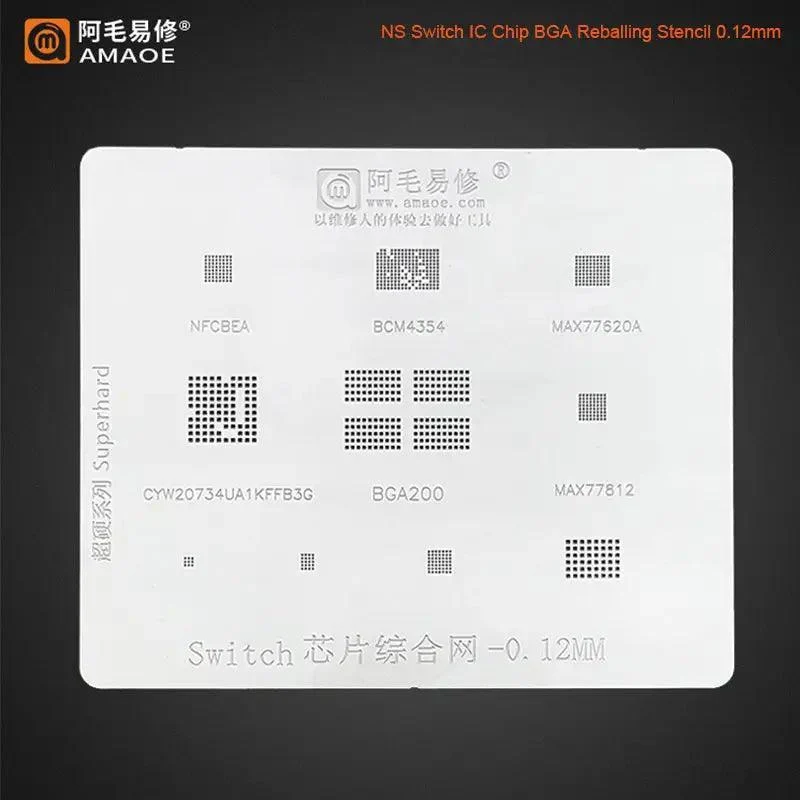 Modello di stencil per reballing BGA Amaoe per IC Switch per lettore di giochi