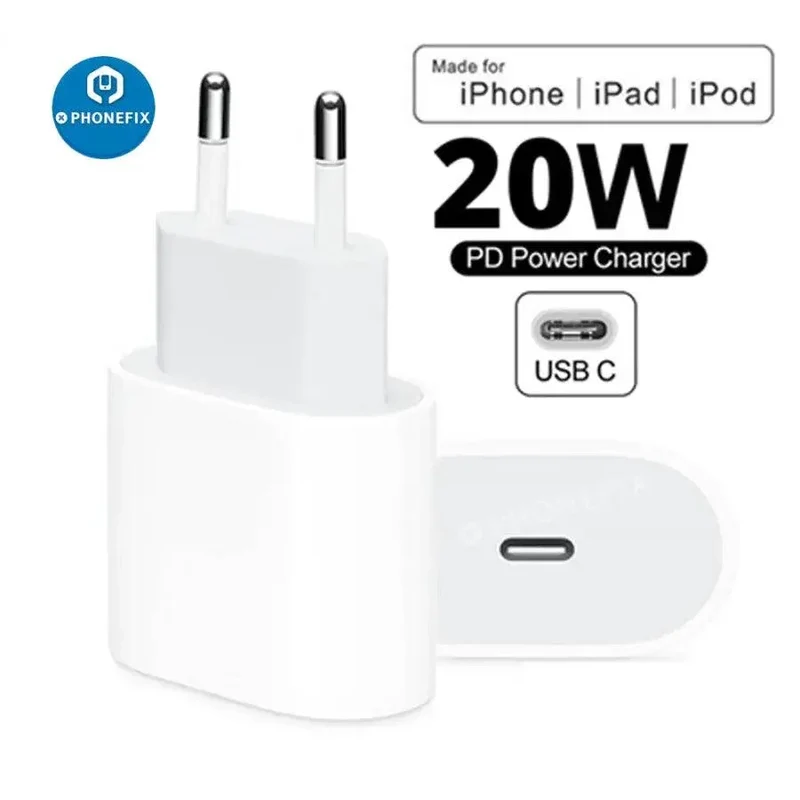 Adattatore caricabatterie Apple USB‑C da 20 W per iPhone/iPod/iPad USA UE Regno Unito