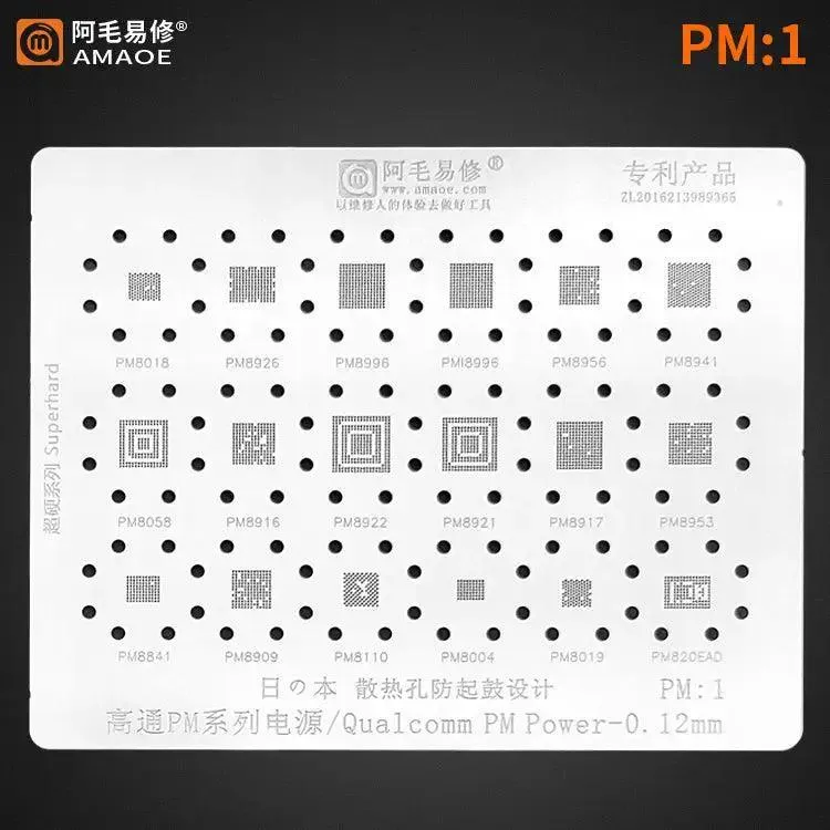 Stencil BGA Amaoe PM1 PM2 PM3 per Qualcom Power IC