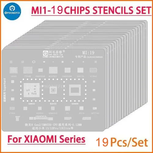 Stencil universale Amaoe CPU BGA Reballing per riparazione Xiaomi Redmi
