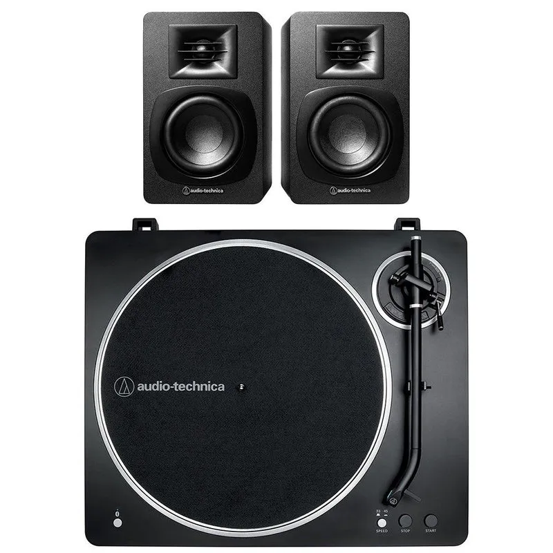 Audio Technica LP70X BT Turntable Bundle w/ SP3X Speakers (Black/Silver)