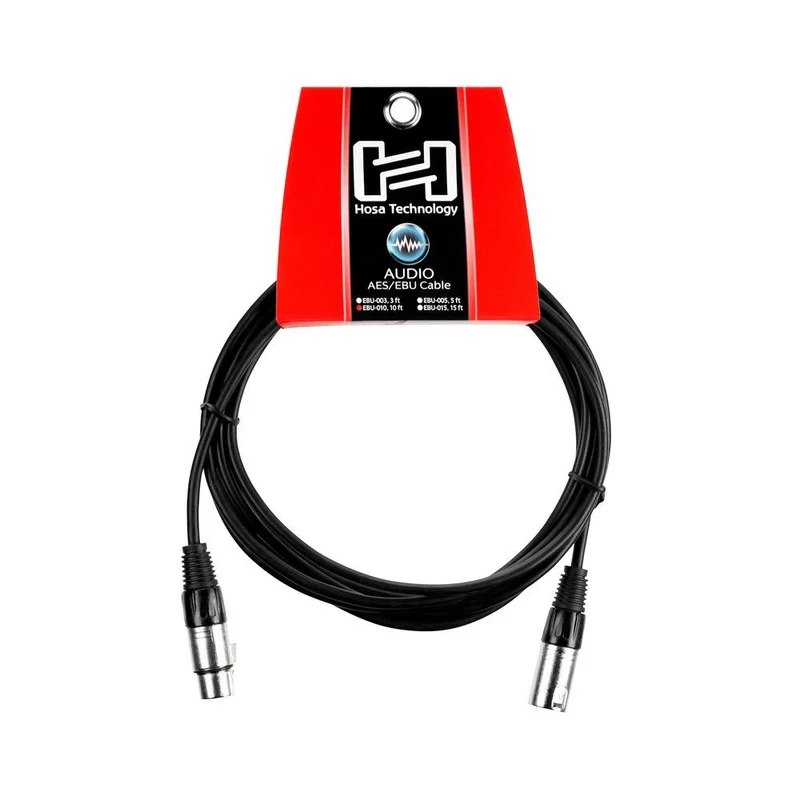 Hosa EBU010 AES/EBU Cable XLR3F to XLR3M (10 ft)