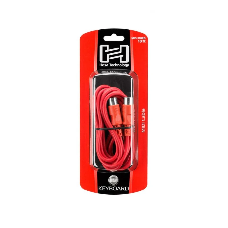 Hosa MID310RD MIDI Cable 5-pin DIN to Same (10 ft)