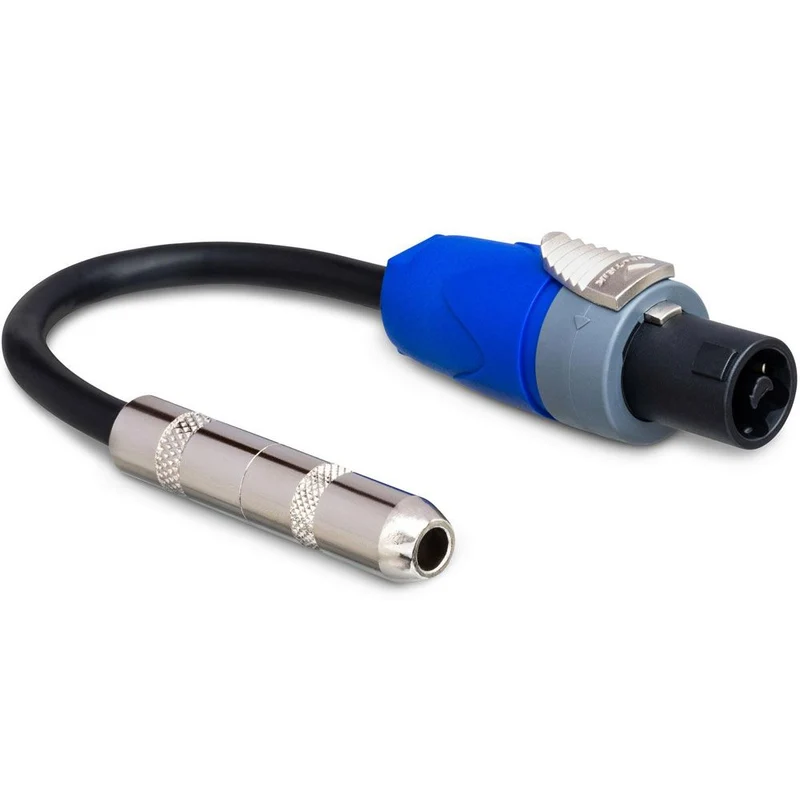 Hosa GSK116 Speaker Adapter 1/4 in TS to Neutrik speakON 6" 16 AWG x 2 OFC