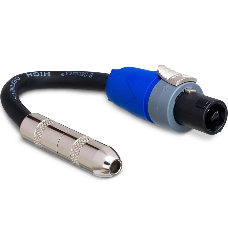 Hosa GSK112 Speaker Adapter 1/4 in TS to Neutrik speakON 6" 12 AWG x 2 OFC