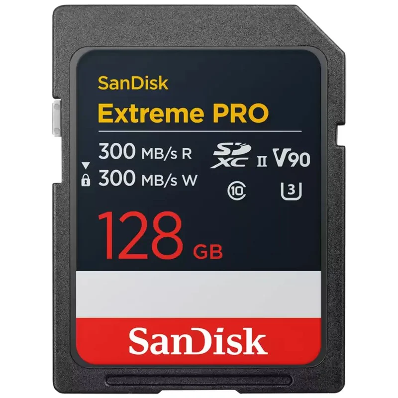SanDisk Extreme Pro SDXC 128GB 300/300MB/s UHS-II C10 V90 Memory SD Card