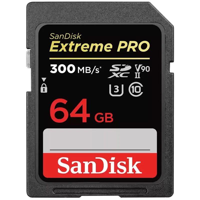 SanDisk Extreme Pro SDXC 64GB 300/300MB/s UHS-II C10 V90 Memory SD Card