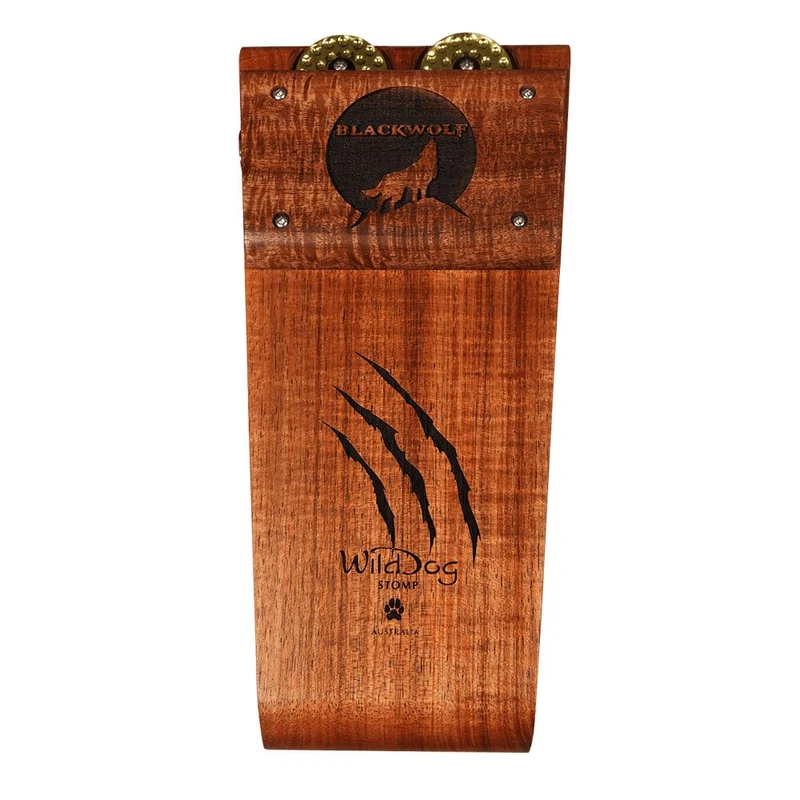 Wild Dog Black Wolf Stomp Box w/ Tamborine Jingles