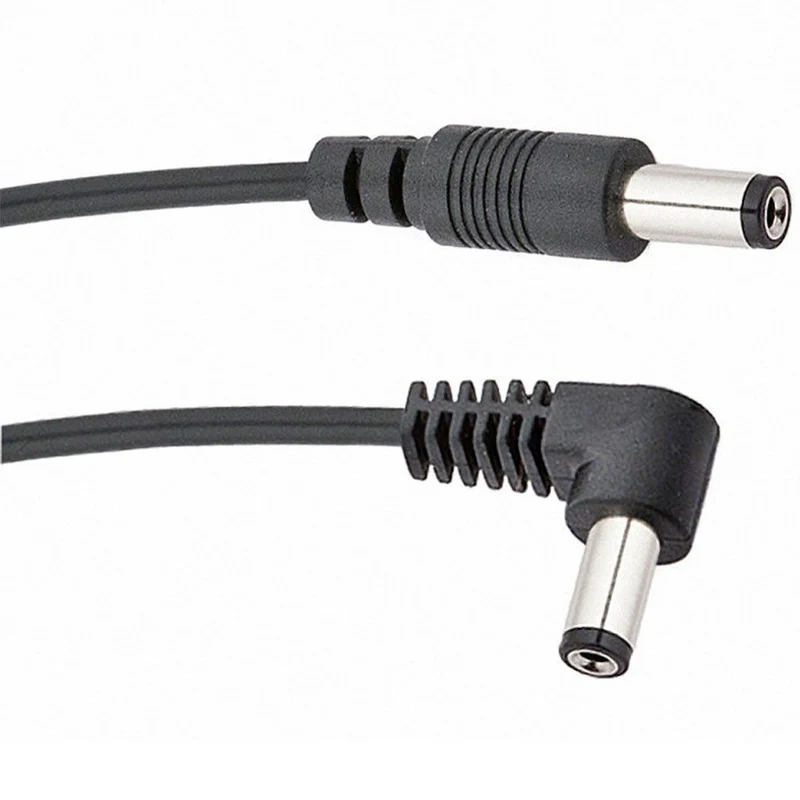 Voodoo Lab PPBAR-RS12 - 2.1mm Straight to R/A Barrel Cable Centre Negative Polarity (12")