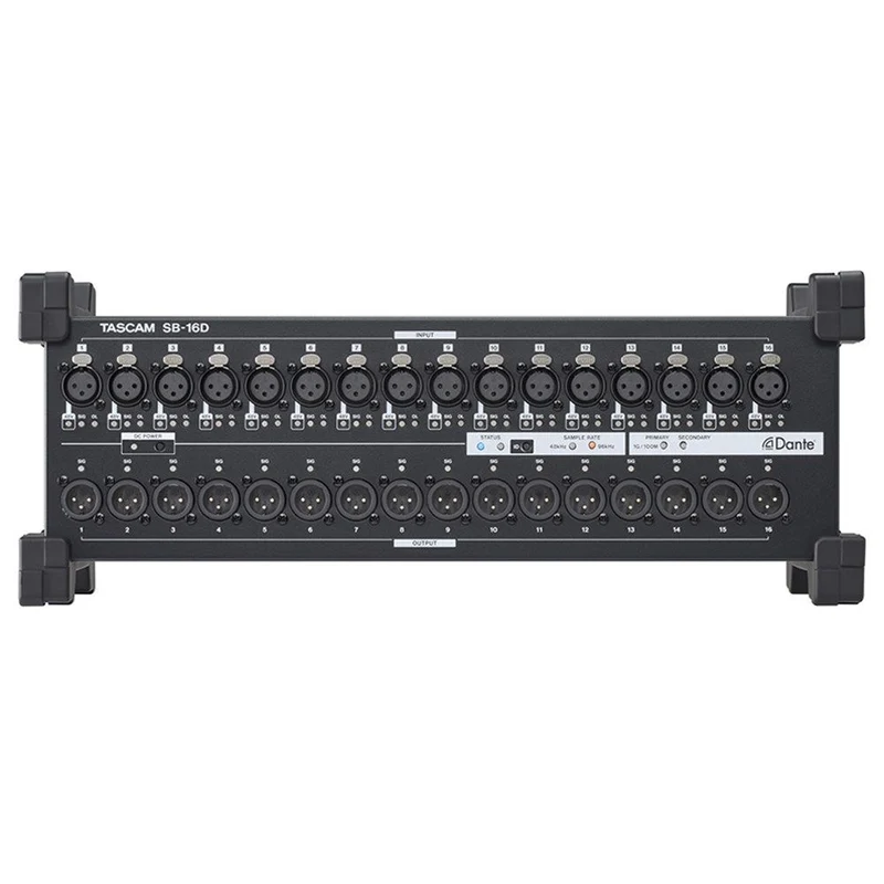 Tascam SB-16D 16-In/16-Out Dante Stage Box for Sonicview Digital Mixers
