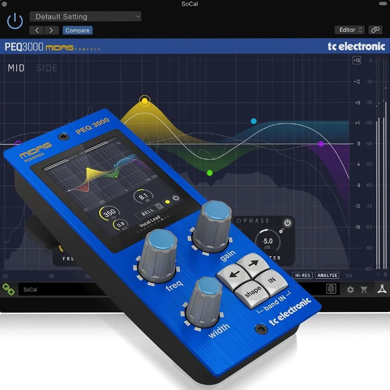 TC Electronic PEQ 3000 Midas-Powered Parametric EQ Plug-In w/ Desktop Interface