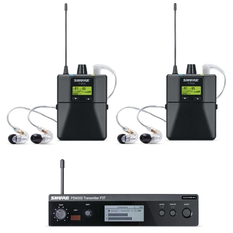 Shure PSM300 Twin Wireless System w/ SE215-CL Earphones L19