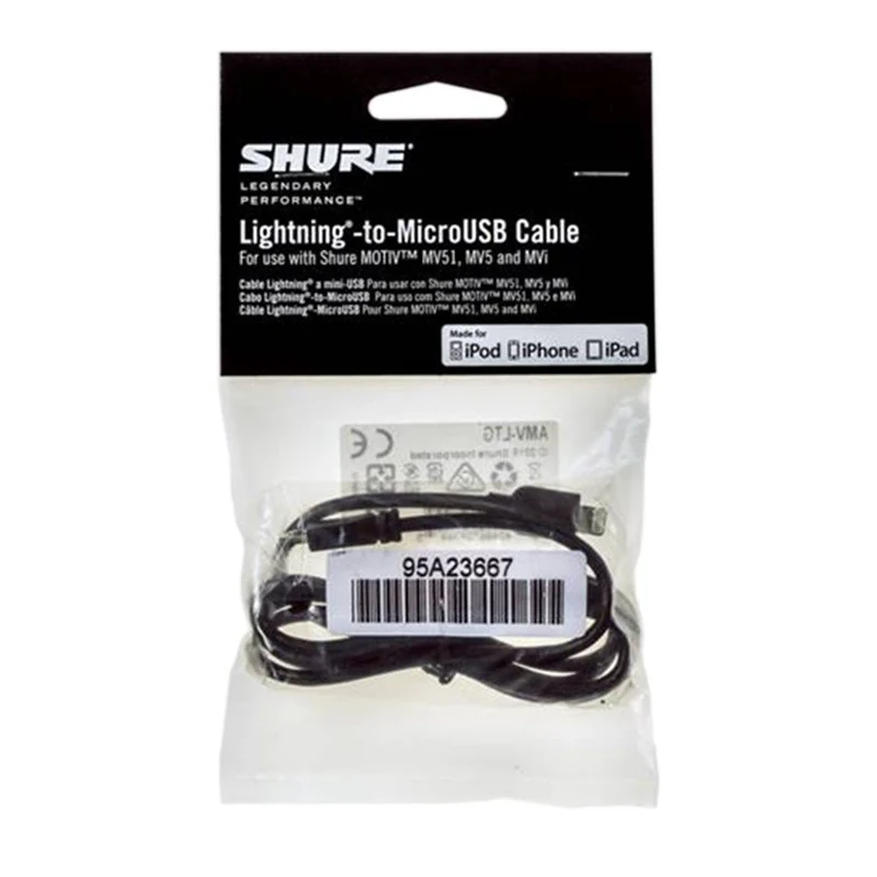Shure AMV LTG Lightning-to-MicroUSB Cable (1m)