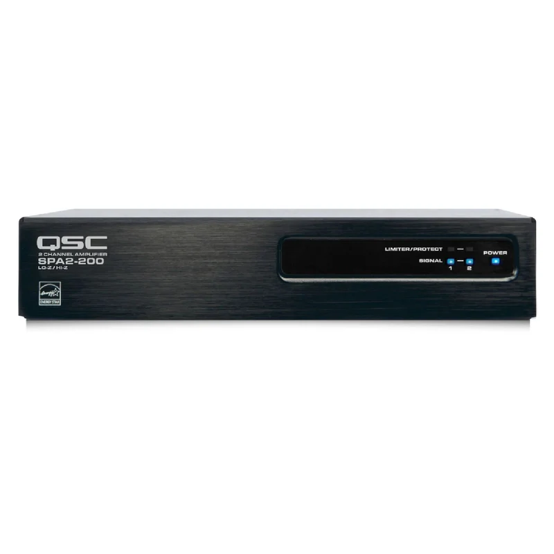 QSC QA SPA2200 2x200w 48 ohms r 1x 350w 70100v Ampfor cubes