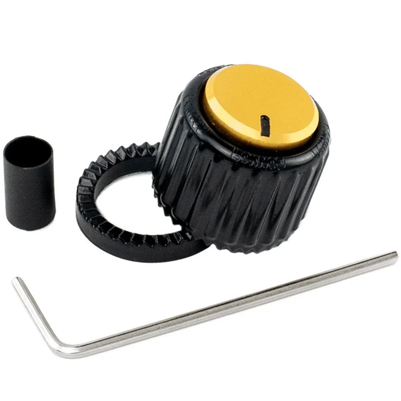 D'Addario LOKNOB (Large Black & Silver Plastic Knob)
