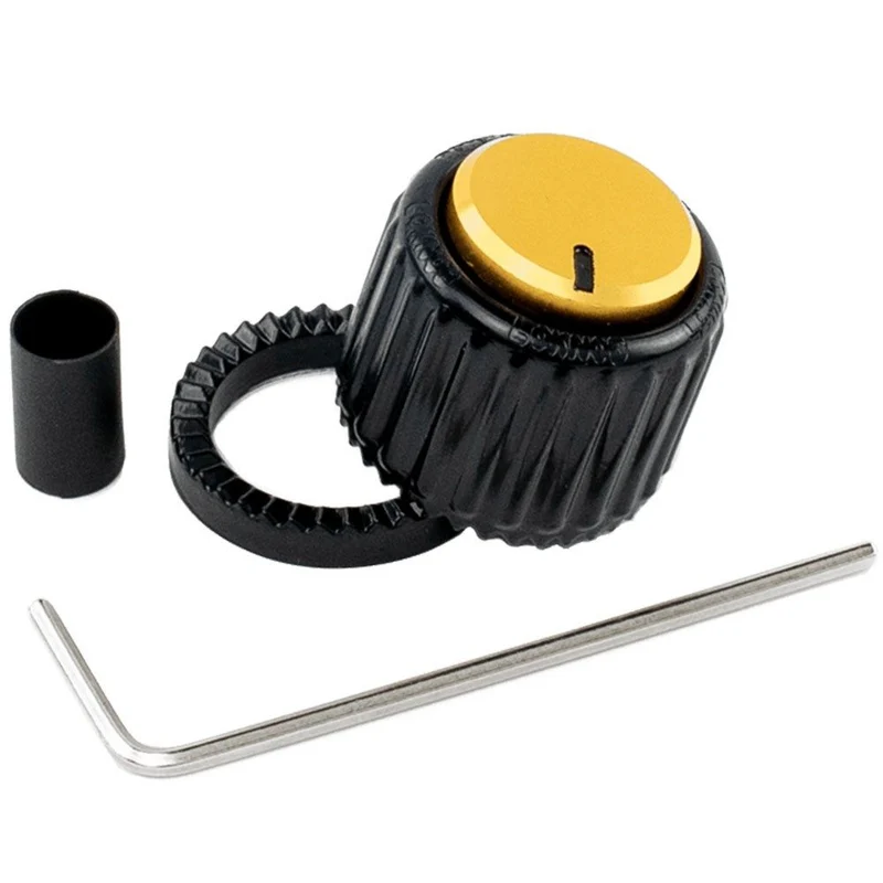 D'Addario LOKNOB (Large Black & Gold Plastic Knob)