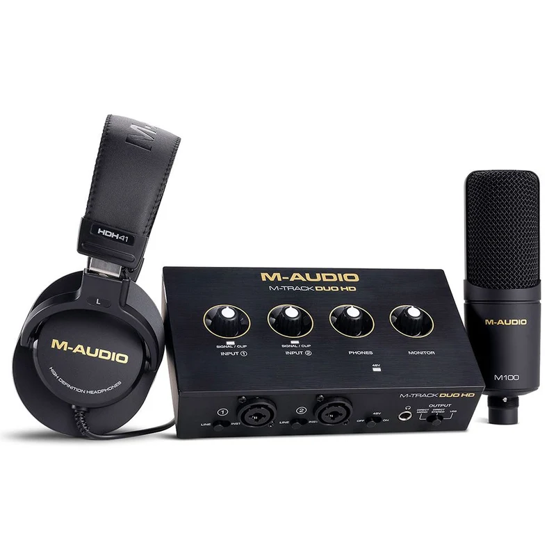 M Track DUO HD Producer Pack M TRACK Audio Interface w/Headphones and Studio Mic