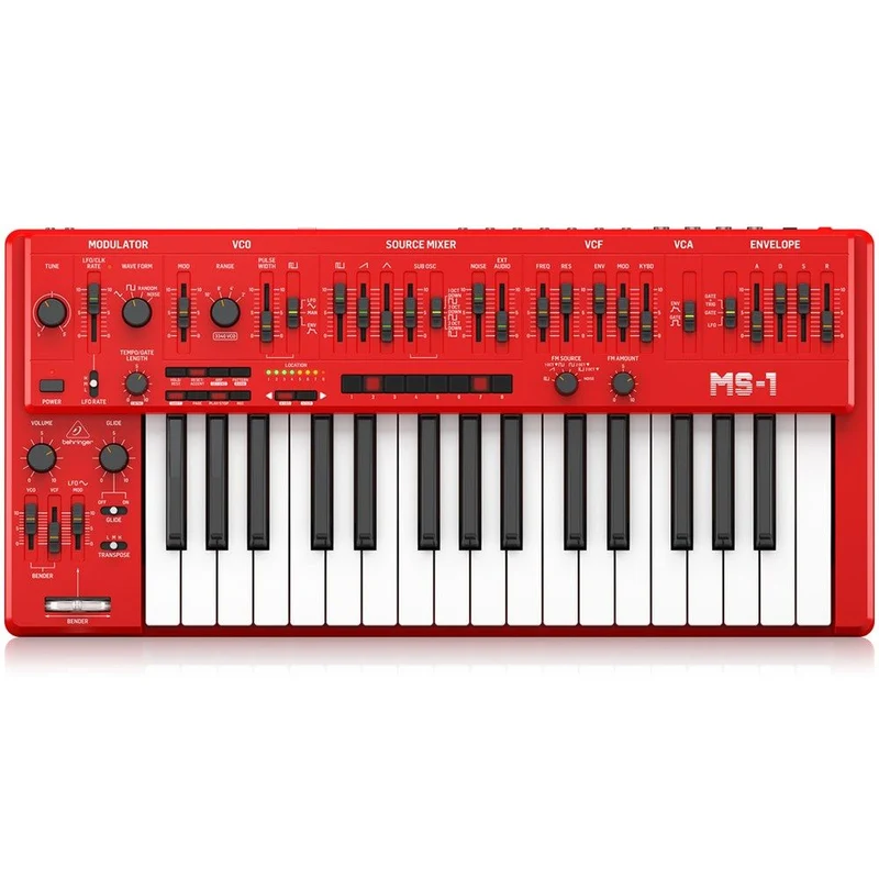Behringer MS-1 MKII Analog Synthesiser Keyboard w/ Live Performance Kit (Red)