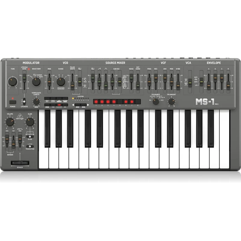 Behringer MS-1 MKII Analog Synthesiser Keyboard w/ Live Performance Kit (Grey)