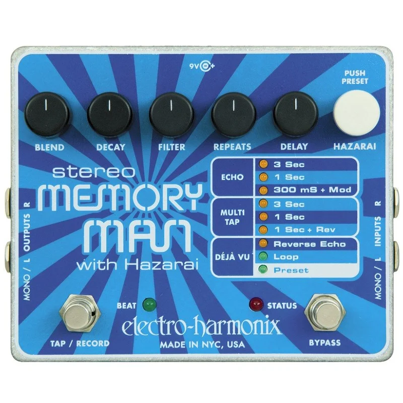 Electro Harmonix Stereo Memory Man w/ Hazarai Digital Delay / Looper Pedal