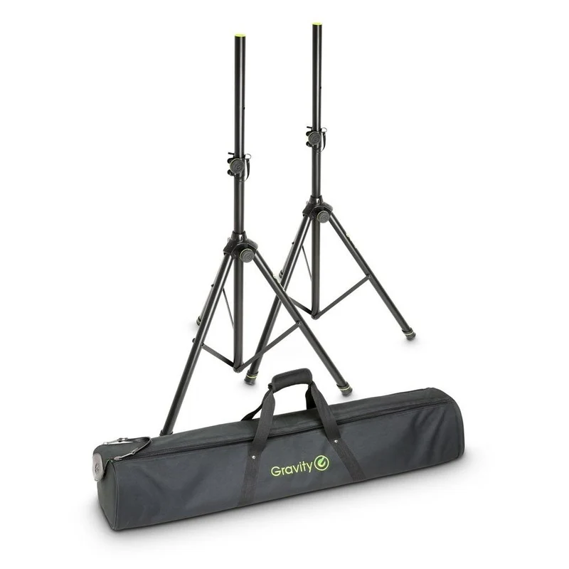 Gravity SSP5212B Steel Tripod Speaker Stands (Pair) w/ Heavy Duty Carry Bag