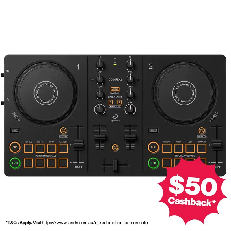 AlphaTheta DDJ-FLX2 Compact 2-Channel DJ Controller
