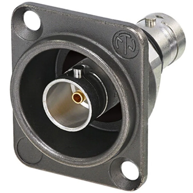Neutrik NBB75DFIX Isolated UHD BNC Connector Feedthrough D-Shape Chassis
