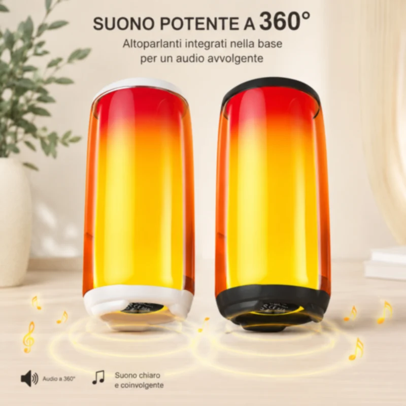 Cassa Bluetooth 5.3 ricaricabile luci RGB 15W RMS radio FM TF/USB/AUX