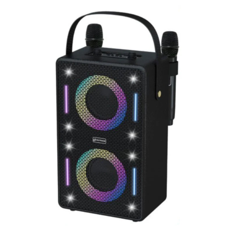Cassa Bluetooth Karaoke 30W RMS con Luci RGB 2 microfoni ricaaricabile