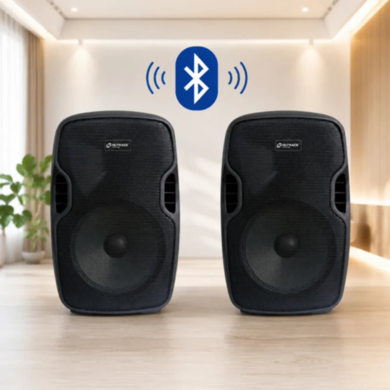 Coppia Casse Bluetooth 300W PMPO 100W RMS con Microfono USB SD 10"